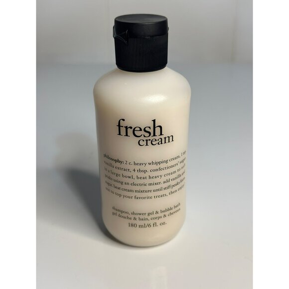 Philosophy Fresh Cream Shampoo, Shower Gel & Bubble Bath 6 fl oz (180ml) NEW - Picture 1 of 3
